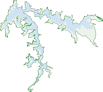 Where the trees are in Lake Eppalock